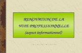 RENOVATION DE LA VOIE PROFESSIONNELLE (aspect informationnel) RENOVATION DE LA VOIE PROFESSIONNELLE (aspect informationnel)