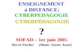 ENSEIGNEMENT à DISTANCE: CYBERPÉDAGOGIE CYBERPEDAGOGIE CYBERPÉDAGOGIE ? SOFAD – 1er juin 2005 Hervé Fischer (Mont- Sainte Anne)