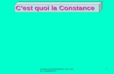 JUGER CONSTAMENT; OUI MAIS, COMMENT? 1 Cest quoi la Constance Cest quoi la Constance.