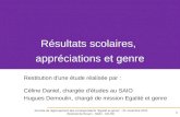 1 Journée de regroupement des correspondants "Egalité et genre" - 21 novembre 2011 Rectorat de Rouen - SAIO - CD-HD Résultats scolaires, appréciations.