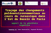 Traçage des changements paléoenvironnementaux au cours du Jurassique dans l'Est du Bassin de Paris apport de la géochimie organique Yueming LU, Yann Hautevelle,