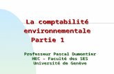 La comptabilité environnementale Partie 1 Professeur Pascal Dumontier HEC – Faculté des SES Université de Genève.