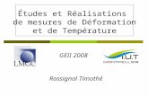 Études et Réalisations de mesures de Déformation et de Température Rossignol Timothé GEII 2008.
