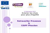 Éclairer les choix pour plus dégalité 13 décembre 2013 Éclairer les choix pour plus dégalité Retravailler Provence & CIDFF Phocéen.