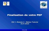 Metizo 2009 Finalisation de votre PEP ESC 1 Module 2 - Metizo Tutorial Avril 2010.
