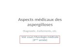 Aspects médicaux des aspergilloses Diagnostic, traitements, etc. Voir cours Mycologie médicale (4 ème année)