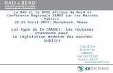 La BAD et la BERD Afrique du Nord et Conférence Régionale SEMED sur les Marchés Publics 22-23 Avril 2013, Marrakech, Maroc Loi type de la CNUDCI: les nouveaux.