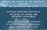 Centre de santé et de services sociaux de la Vallée-de-lOr Clinique multidisciplinaire de prise en charge des maladies chroniques pour la clientèle atteinte.