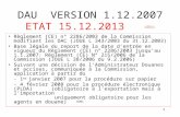 1 DAU VERSION 1.12.2007 ETAT 15.12.2013 (S51) Règlement (CE) n° 2286/2003 de la Commission modifiant les DAC (JOUE L 343/2003 du 31.12.2003) Base légale.