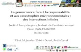 La gouvernance face à la responsabilité et aux catastrophes environnementales : des interactions infinies Société française pour le droit de lenvironnement.