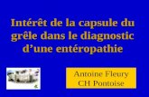 Intérêt de la capsule du grêle dans le diagnostic dune entéropathie Antoine Fleury CH Pontoise.