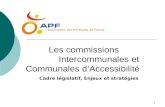 1 Les commissions Intercommunales et Communales dAccessibilité Cadre législatif, Enjeux et stratégies.