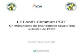 Le Fonds Commun PSFE Un mécanisme de financement souple des activités du PSFE Yaoundé, le 23 et 24 janvier 2012.