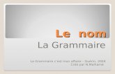 Le nom La Grammaire La Grammaire cest mon affaire – Guérin, 2004 Créé par N.Malhamé