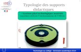 Technologie au collège - Séminaire académique 2014 Académie de Besançon Typologie des supports didactiques 1 Systèmes pluri-technologiques matériels (systèmes.