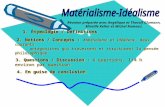 1. Étymologie / Définitions 2. Notions / Concepts : Matérialisme et Idéalisme, deux courants antagonistes qui traversent et structurent la pensée philosophique.
