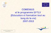 COMENIUS et le programme EFTLV (Education et formation tout au long de la vie) 2007-2013 DAREIC/IA Académie de Nice Novembre 2011.