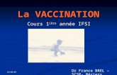 15/03/07 La VACCINATION Cours 1 ière année IFSI Dr France BREL – SCSP- Béziers.