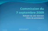 Refonte du site Internet Choix du prestataire Commission Refonte du site Internet Choix du prestataire.