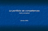 Le portfolio de compétences Cadre conceptuel Janvier 2005.