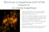 Électricité et magnétisme (203-NYB) Chapitre 8: Le champ magnétique 1269: Pierre Maricourt se servit dune aiguille magnétisée pour tracer les « lignes.