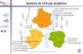 S ervice A cadémique de l I nspection de l A pprentissage dOrléans-Tours Nombre de CFA par académie 1 CFA académique avec 25 UFA 1 CFA académique avec.