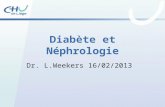 Diabète et Néphrologie Dr. L.Weekers 16/02/2013. Plan de lexposé Introduction Rappel physiologie Définition(s) de la Néphropathie diabétique Physiopathologie.