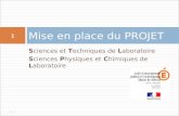 2013 Sciences et Techniques de Laboratoire Sciences Physiques et Chimiques de Laboratoire Mise en place du PROJET 1.