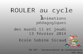 CPC EPS – Circonscription de Castelsarrasin Joël Bély ROULER au cycle 1 Animations pédagogiques des mardi 11 et jeudi 13 février 2014 Ecole Sabine Sicaud.