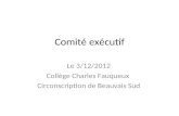 Comité exécutif Le 3/12/2012 Collège Charles Fauqueux Circonscription de Beauvais Sud.