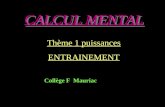 CALCUL MENTAL Thème 1 puissances ENTRAINEMENT Collège F Mauriac.