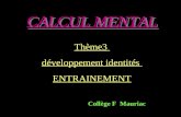 CALCUL MENTAL Thème3 développement identités ENTRAINEMENT Collège F Mauriac.
