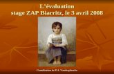 Lévaluation stage ZAP Biarritz, le 3 avril 2008 Contribution de P-L Vanderplancke.