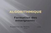 Formation des enseignants Académie de Reims 2009-2010.