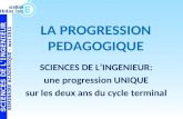 LA PROGRESSION PEDAGOGIQUE SCIENCES DE LINGENIEUR: une progression UNIQUE sur les deux ans du cycle terminal.