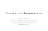 Prostatectomie laparoscopique Ecueils techniques Apport de léchographie per opératoire Fusion des images endoscopiques et échographiques.