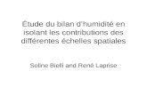 Étude du bilan dhumidité en isolant les contributions des différentes échelles spatiales Soline Bielli and René Laprise.