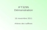 IFT3295 Démonstration 16 novembre 2011 Arbres des suffixes.