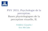 PSY 2055. Psychologie de la perception. Bases physiologiques de la perception visuelle, II. Frédéric Gosselin / Eric McCabe.