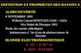A) DECOUVERTE 8 NOVEMBRE 1895 Wilhelm Conrad RÖNTGEN (1845 - 1923) Prix Nobel de Physique 1901 Étude des rayons cathodiques luminescence d un écran de.