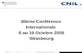 Seite 1 © ………  /  30ème Conférence Internationale 8 au 10 Octobre 2008 Strasbourg.