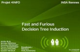 Fast and Furious Decision Tree Induction Projet 4INFO 1 Andra BLAJ Nicolas DESFEUX Emeline ESCOLIVET Simon MANDEMENT Renaud PHILIPPE Gareth THIVEUX Encadreurs.