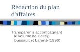 Rédaction du plan d'affaires Transparents accompagnant le volume de Belley, Dussault et Laferté (1996)