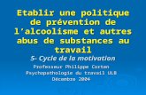 Etablir une politique de prévention de lalcoolisme et autres abus de substances au travail 5- Cycle de la motivation Professeur Philippe Corten Psychopathologie.