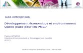 Les Eco-entreprises de Franche-Comté – 28 mai 2009 Eco-entreprises Développement économique et environnement Quelle place pour les PME? Patrice ARNOUX.