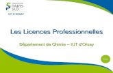 Les Licences Professionnelles Département de Chimie – IUT dOrsay.