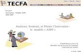 D. Peraya & B. JaccazTICE 2004, 20-22 octobre 2004 STAF17 Innovation - Modèle ASPI 2004-2005 Analyser, Soutenir, et Piloter lInnovation : le modèle « ASPI.