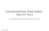 CONSOLIDATION ZONE NORD : TDC2 ET TCC2 STOCKAGE DES ELEMENTS ACTIVES 6 mars 2013.