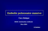 Embolie pulmonaire massive Cas clinique DESC r©animation m©dicale Nice 2004 O.Baldesi