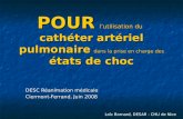 POUR lutilisation du cathéter artériel pulmonaire dans la prise en charge des états de choc DESC Réanimation médicale Clermont-Ferrand, Juin 2008 Loïc.